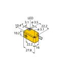 Turck Bi2-Q10S-AP6X (1609360) inductive sensor 28 x 16 x 10mm, 2mm flush, PNP NO, 2m cable