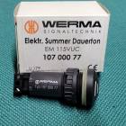 WERMA 107 000 77 electronic buzzer, continuous tone, 80dB, 115Vac supply, 22mm diameter fixing (clearance)