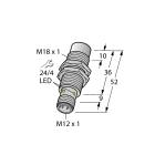 Turck Ni12U-MT18-AP6X-H1141 (1645240) inductive sensor M18, 12mm non-flush, PNP NO, M12 plug, brass, PTFE-coated