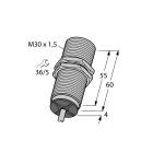 Turck Bi10-M30-LiU (15355) inductive sensor M30, 3-8mm flush, Analog, 2m cable, chrome-plated brass