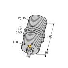 Turck Bi20-G47-AP4X (15645) inductive sensor Pg36, 20mm flush, PNP NO, 2m cable, chrome-plated brass