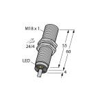 Turck Bi5-M18-AZ3X (43104) inductive sensor M18, 5mm flush, 2-wire NO AC/DC, 2m cable, chrome-plated brass