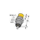 Turck NI10-G18-Y1X (40151) inductive sensor M18, 10mm non-flush, NAMUR, 2m cable, chrome-plated brass