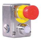 IDEM 232017A ESL-SSL 2NC 2NO M20 LED 24V Emergency stop switch, stainless steel, Green steady & Red flashing