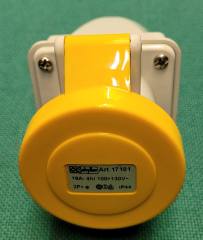 Schyller 17101 Small wall mounted socket, 16A 2P+E, 115V, IP44, yellow (clearance)