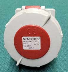 MENNEKES 234A Panel mounted socket, 32A 4 pole, 400V, IP67, red (clearance)