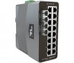 Red Lion NT-5018-FX2-SC80 18-port Gigabit Managed Industrial Ethernet Switch  16xRJ45 2xSC 80km