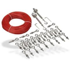 IDEM 140011 Rope Kit 10m stainless steel, 5 eyebolts, 1 tensioner/gripper, 1 allen key