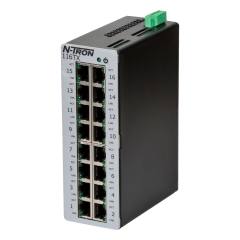 Red Lion N-Tron 116TX 16 port 10/100BaseTX Industrial unmanaged ethernet switch, DIN rail mount