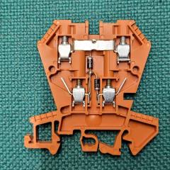 Wieland 57.404.8855.9 WK 4 E / U G2/1 multi-tier terminal block with 2 common anode diodes, orange (5 pack) (clearance)