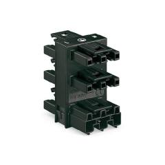 WAGO 770-608 5-way distribution connector, 3 pole, black, 5 outputs & 1 input