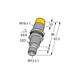 Turck Ni12U-M18M-VP4X-H1141 (1581458) inductive sensor M18, 12mm non-flush, PNP NO+NC, M12 plug, chrome-plated brass