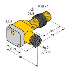 Turck BI5-P18SK-AP6X (46565) inductive sensor M18, 5mm flush, PNP NO, gland entry