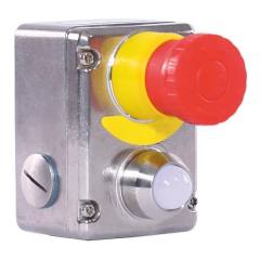 IDEM 232017-AS ESL-SSL 2NC 2NO M20 STEADY LED 24V Emergency stop switch, stainless steel, Green & Red steady