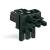 WAGO 770-606 T-distribution connector, 3 pole, black, 2 outputs & 1 input